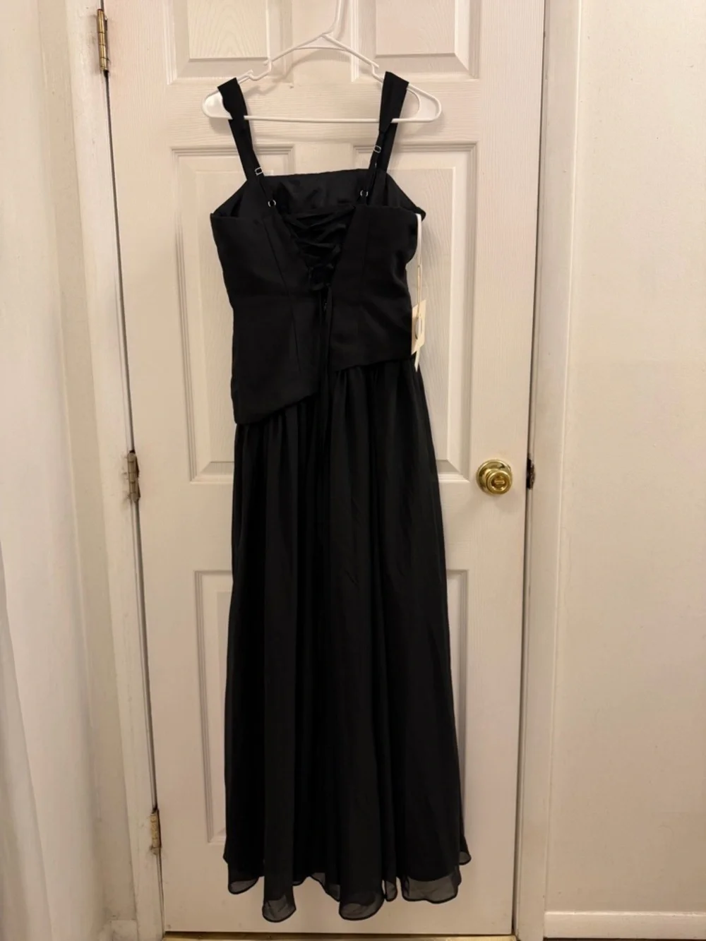 Chuang He Black Maxi Elegant Flowing Dress